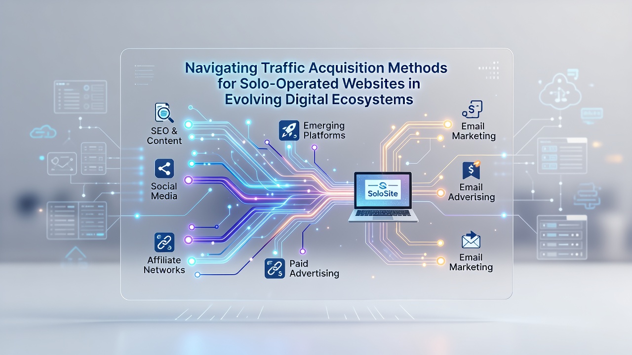 Detailed view of analytics dashboards and traffic sources for independent website operators